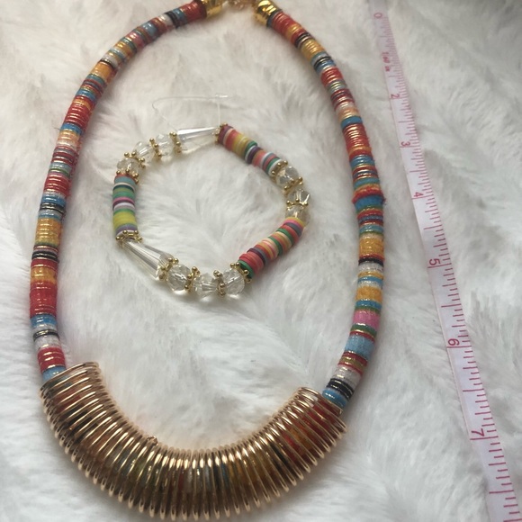 Colorful Necklace and bracelet set. - Picture 2 of 7